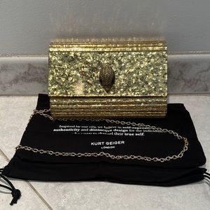 NWOT KURT GEIGER GOLD METALLIC BAG